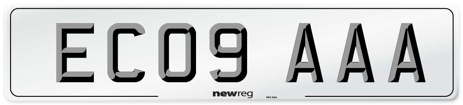 EC09 AAA Number Plate from New Reg